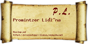 Promintzer Liána névjegykártya